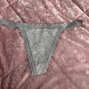 Grey cotton thong style panties